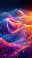 Vibrant waves of light and color swirl in a dynamic abstract display of energy and movement photo