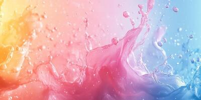 Colorful water splash creating vibrant droplets in an artistic display during daytime photo
