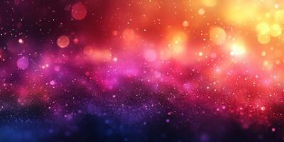 Colorful bokeh lights create a magical atmosphere during a nighttime celebration in a vibrant setting photo
