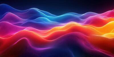 Abstract wave patterns with vibrant colors and gradients creating a mesmerizing visual effect in a digital space photo