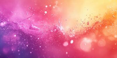 Colorful abstract splash with vibrant hues of pink, purple, and orange creating a dynamic visual effect photo