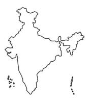 A detailed illustration showcasing a simple outline representation of India, depicting the country's geography and state divisions. This map is a useful for education, study, and presentations. vector