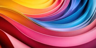 Colorful wave patterns create a vibrant abstract design with smooth transitions in hues photo