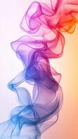 Colorful smoke forms create an abstract design with swirling patterns in vibrant shades at an art-inspired setting photo