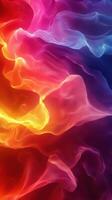 Colorful abstract fabric patterns flowing in vibrant hues of orange, pink, and blue photo