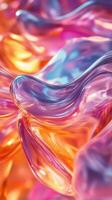 Colorful soft waves create an abstract texture in vibrant hues at a close range photo