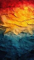 Colorful textured background with vibrant hues of red, orange, yellow, blue, and black showing creative design potential photo