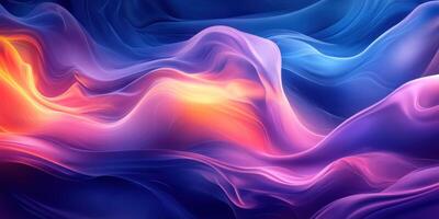 Colorful abstract waves creating a blend of orange, pink, and blue in a dynamic flowing pattern photo