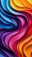 Colorful wave patterns create a vibrant abstract design with flowing shapes and gradients photo