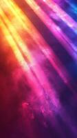 Vibrant rays of colorful light illuminate a dark background creating an abstract visual experience photo