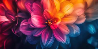 Vibrant close-up of colorful flowers blooming in a garden during summer photo