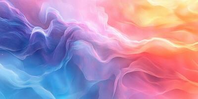 Vibrant abstract waves of color blending seamlessly in a dreamy gradient during sunset hours photo