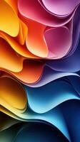 Colorful abstract waves create a vibrant display of texture and movement in a harmonious blend of hues photo