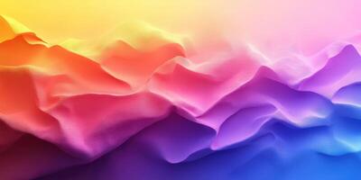 Colorful abstract fabric design creating soft waves in vibrant hues of pink, orange, and purple photo