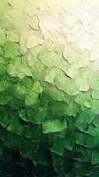 Texture and shades of green create a serene backdrop in an abstract artwork displaying layered paint patterns photo