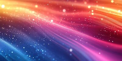 Colorful abstract design with flowing waves and glowing particles in vibrant hues photo