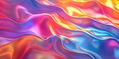 Colorful abstract waves created by vibrant hues blending and flowing together in a brilliant design photo