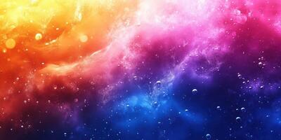 Colorful cosmic space with vibrant hues of orange, purple, and blue creating a tranquil celestial atmosphere photo
