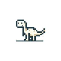 Dinosaur pixel art logo vector