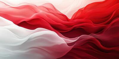Fluid red and white waves create a mesmerizing texture in a soft abstract composition photo