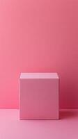 Minimalist pink box in a modern setting creates an aesthetic appeal in a simple environment photo