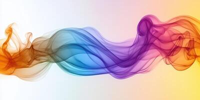 Colorful swirling smoke creates a vibrant abstract design against a gradient background photo