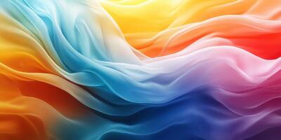 Colorful flowing fabric creates a vibrant abstract background design in a soft wave formation photo