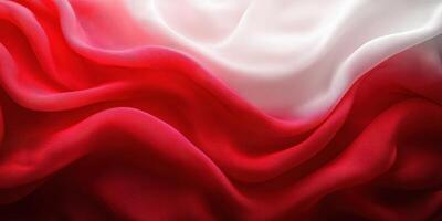 Waves of red and white fabric create a striking display of texture and color photo
