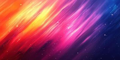 Vibrant abstract art featuring colorful waves of orange, pink, and purple against a dark blue background photo