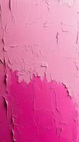 Textured wall with gradient colors ranging from light pink to deep magenta in a bright studio setting photo