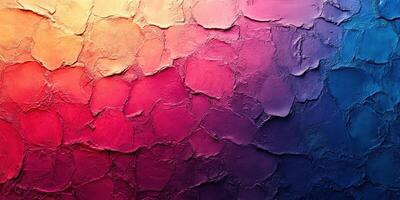 Vivid textured wall with gradient colors from orange to blue in a vibrant artistic setting photo