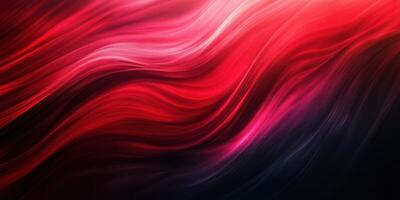 Bright red and pink abstract waves flow gracefully across a dark background in a captivating design photo
