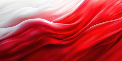 Flowing red and white fabric creates a vibrant abstract display of motion and texture in a dynamic visual composition photo