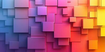 Colorful geometric blocks create a vibrant abstract pattern in digital art photo
