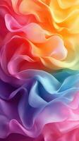 Colorful abstract fabric waves in vibrant rainbow hues create a stunning visual texture photo