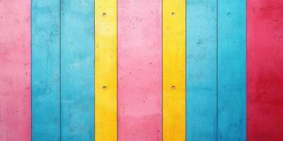 Colorful vertical stripes decorate a cement wall creating a vibrant backdrop in an urban setting photo