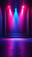 vistoso etapa luces iluminar vacío actuación zona en moderno lugar de eventos foto