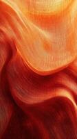 Colorful fabric waves create a stunning abstract pattern with vibrant orange and red hues in natural light photo