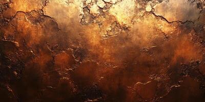 Unique textured surface with rich golden and brown tones in abstract design showcasing natural patterns and depth photo