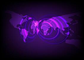 Abstract background with global futuristic perspective map vector