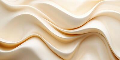 Elegant beige silk fabric draped gracefully showcasing subtle curves and texture in natural light photo