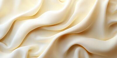 Elegant creamy fabric draping softly, capturing natural light and texture in a serene display of textile beauty photo