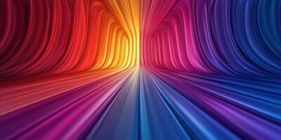 Vibrant tunnel of colors creating a mesmerizing pathway through abstract design in a digital artwork photo