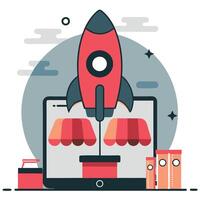 Conceptual Illustration of a Product Launch Marketing Campaign with Key Strategies vector