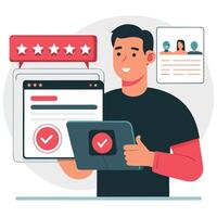 Visual Representation of Concept Illustrating Online Reviews vector
