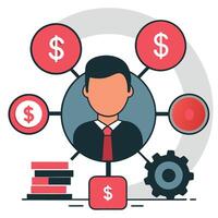 Illustrative Concept of Financial Management Practices with Piggy Bank vector