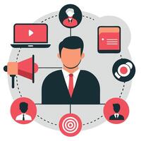 Marketing Concept Visualization in a Modern Business Context vector