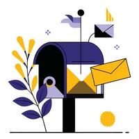 Modern Mailbox Communication Concept Design for Email and Online Messaging vector
