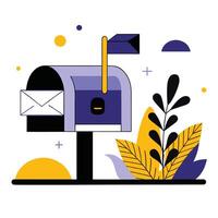 Conceptual Illustration of a Modern Mailbox with Innovative Features vector