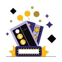Conceptual Illustration of Lottery Ticket and its Potential to Change Lives vector